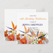 Bloeiende vreugde -Tropische Bloemen Verjaardagsfe Kaart (Voorkant / Achterkant)