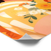 Bloeiende vrouw & reddingshond bloemportret poster (Hoek)