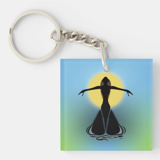 Bloeiende Vrouw Sleutelhanger (Voorkant)