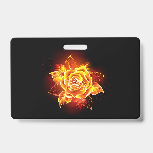 Bloeiende Vuur Roos Badge (Voorzijde)