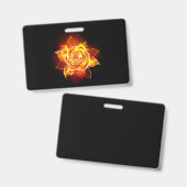 Bloeiende Vuur Roos Badge (Voor- en achterkant)
