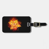 Bloeiende Vuur Roos Bagagelabel (Voorkant horizontaal)