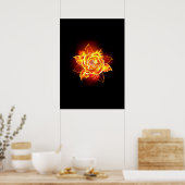 Bloeiende Vuur Roos Poster (Keuken)