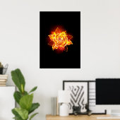 Bloeiende Vuur Roos Poster (Thuiskantoor)