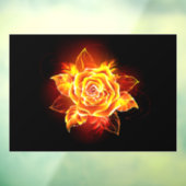 Bloeiende Vuur Roos Raamsticker (Vel 3)