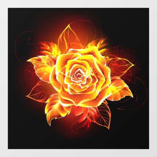Bloeiende Vuur Roos Raamsticker (Vel)