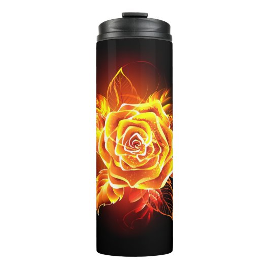 Bloeiende Vuur Roos Thermosbeker (Voorkant)