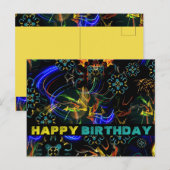 Bloeiende Vuurwerk Volkskunst Verjaardag Briefkaart (Voorkant / Achterkant)