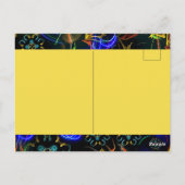 Bloeiende Vuurwerk Volkskunst Verjaardag Briefkaart (Achterkant)