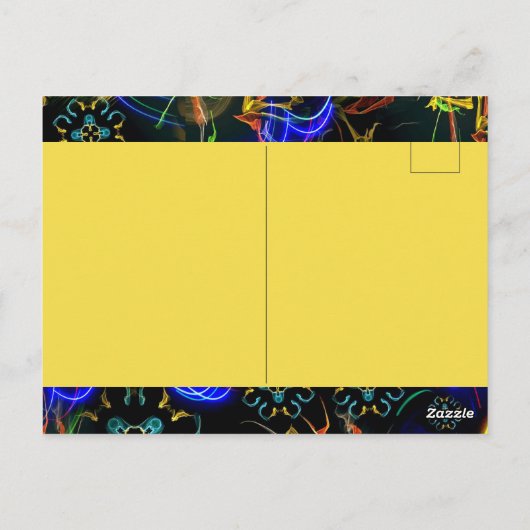 Bloeiende Vuurwerk Volkskunst Verjaardag Briefkaart (Achterkant)