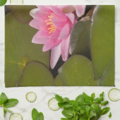 Bloeiende waterlelies theedoek (Gevouwen)