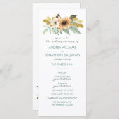 Bloeiende Waterverf bruiloft programma Programmakaart (Voorkant / Achterkant)