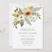 Bloeiende Waterverf bruiloft uitnodiging (Voorkant)