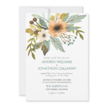 Bloeiende Waterverf bruiloft uitnodiging