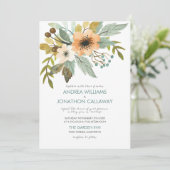 Bloeiende Waterverf bruiloft uitnodiging (Staand voorkant)