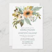 Bloeiende Waterverf bruiloft uitnodiging (Voorkant / Achterkant)