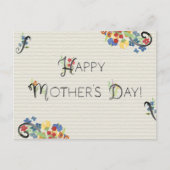 Bloeiende waterverf Gelukkige Moederdag Briefkaart (Voorkant)
