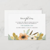 Bloeiende Waterverf Receptie Kaart (Voorkant / Achterkant)