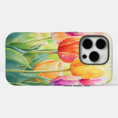 Bloeiende Waterverf Spring Tulip Garden Case-Mate iPhone Case (Achterkant (horizontaal))