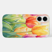 Bloeiende Waterverf Spring Tulip Garden Case-Mate iPhone Case (Achterkant (horizontaal))