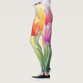 Bloeiende Waterverf Spring Tulip Garden Leggings (Links)