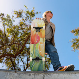 Bloeiende Waterverf Spring Tulip Garden Persoonlijk Skateboard