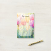 Bloeiende Waterverf Spring Tulip Garden Post-it® Notes (Op bureau)