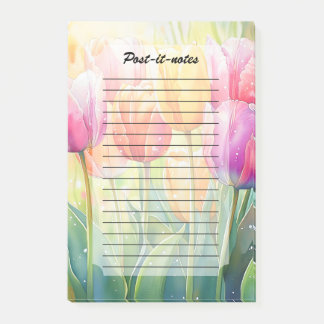 Bloeiende Waterverf Spring Tulip Garden Post-it® Notes