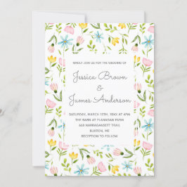 Bloeiende Waterverf voorjaarspasta bloemen bruilof Kaart