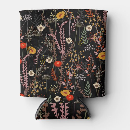 Bloeiende weide Bloemen Hand getrokken Blikjeskoeler (Voorkant)