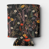 Bloeiende weide Bloemen Hand getrokken Blikjeskoeler (Achterkant)