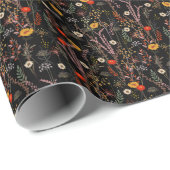 Bloeiende weide Bloemen Hand getrokken Cadeaupapier (Rol Hoek)