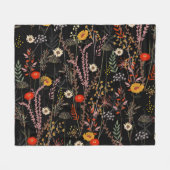 Bloeiende weide Bloemen Hand getrokken Fleece Deken (Voorkant (Horizontaal))