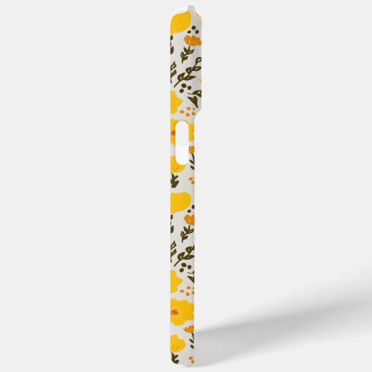Bloeiende weide gele bloemen patroon & Monogram Case-Mate iPhone Case (Achterkant / Rechts)