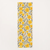 Bloeiende weide gele bloemen patroon & Monogram Yogamat (Voorkant)