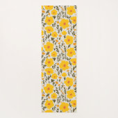 Bloeiende weide gele bloemen patroon & Monogram Yogamat (Achterkant)