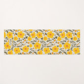 Bloeiende weide gele bloemen patroon & Monogram Yogamat (Voorkant (horizontaal))