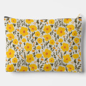 Bloeiende weide gele bloemen patroon & Naam Etui (Achterkant)