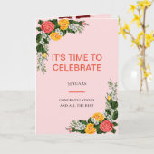 Bloeiende wensen Verjaardag Kaart (Gele Bloem)