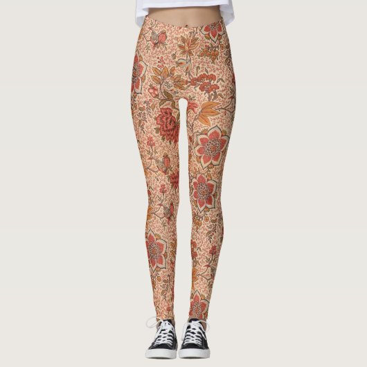  Bloeiende Wijnstok Botanische Print Leggings (Voorkant)