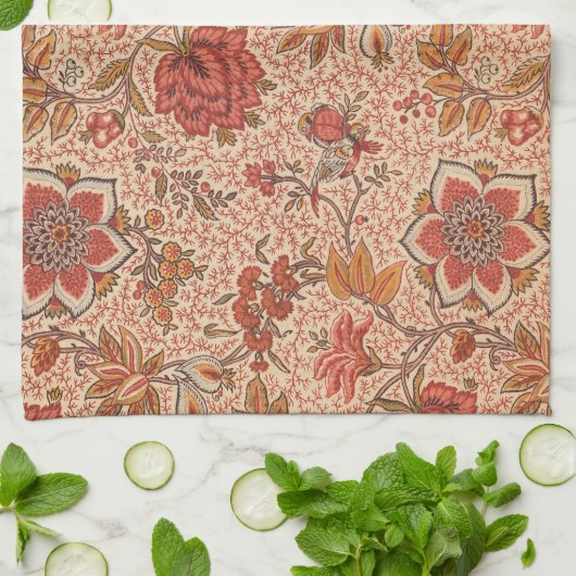  Bloeiende Wijnstok Botanische Print Theedoek (Gevouwen)