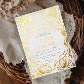 Bloeiende wijnstokken Botanische Art Nouveau Goud Folie Uitnodiging