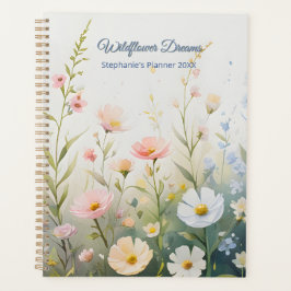 Bloeiende Wildflower Meadow met pastelbloemen Planner