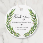 Bloeiende wilg Eucalyptus krans Bedankjes Labels (Voorkant)