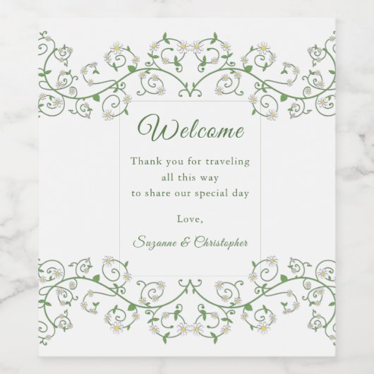 Bloeiende Wingerdrank Hart Wijn Etiket (Enkel label)