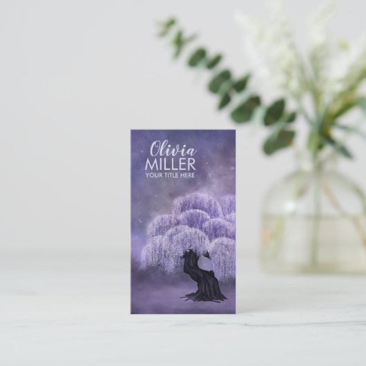 Bloeiende Wisteria Boom Visitekaartje (Staand voorkant)