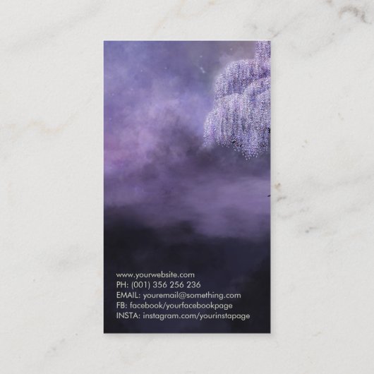 Bloeiende Wisteria Boom Visitekaartje (Achterkant)