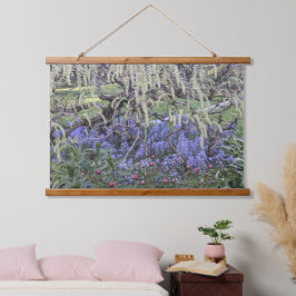 Bloeiende Wisteria Tuin Bloemen Hangend Wandkleed
