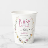 Bloeiende witte Baby shower Bloemen Papier Cup Papieren Bekers (Achterkant)