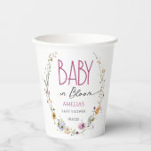 Bloeiende witte Baby shower Bloemen Papier Cup Papieren Bekers (Voorkant)